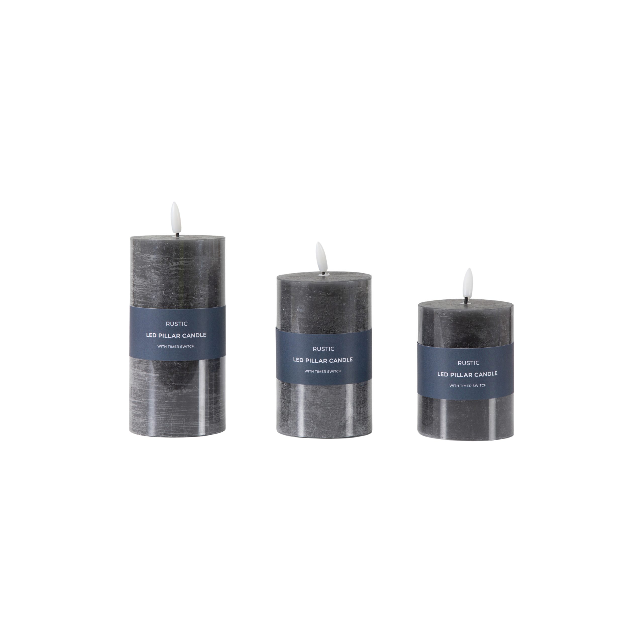 Gallery Direct LED Candle Rustic Slate (Set of 3)