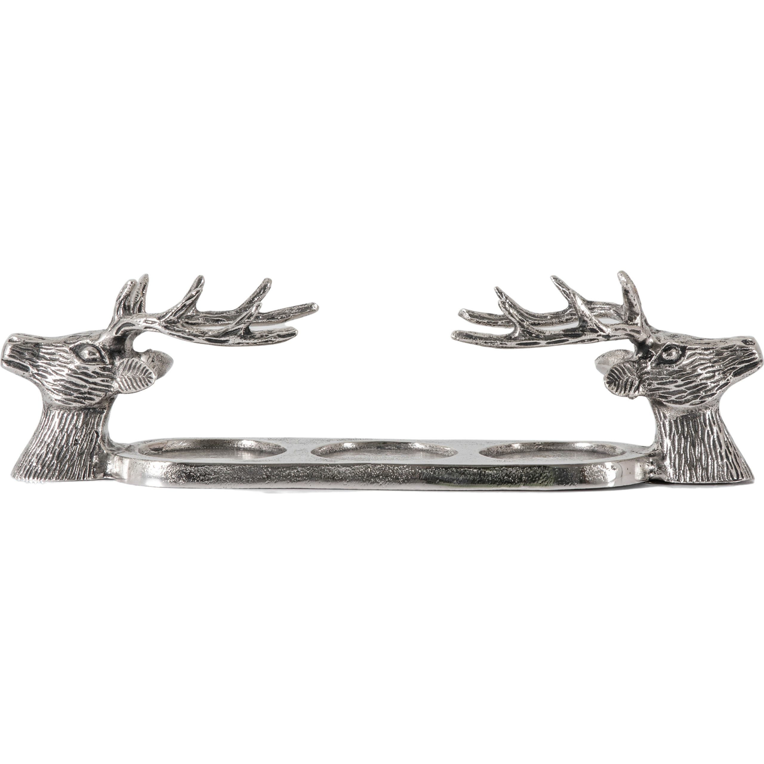 Gallery Direct Stag Candleholder Aluminium