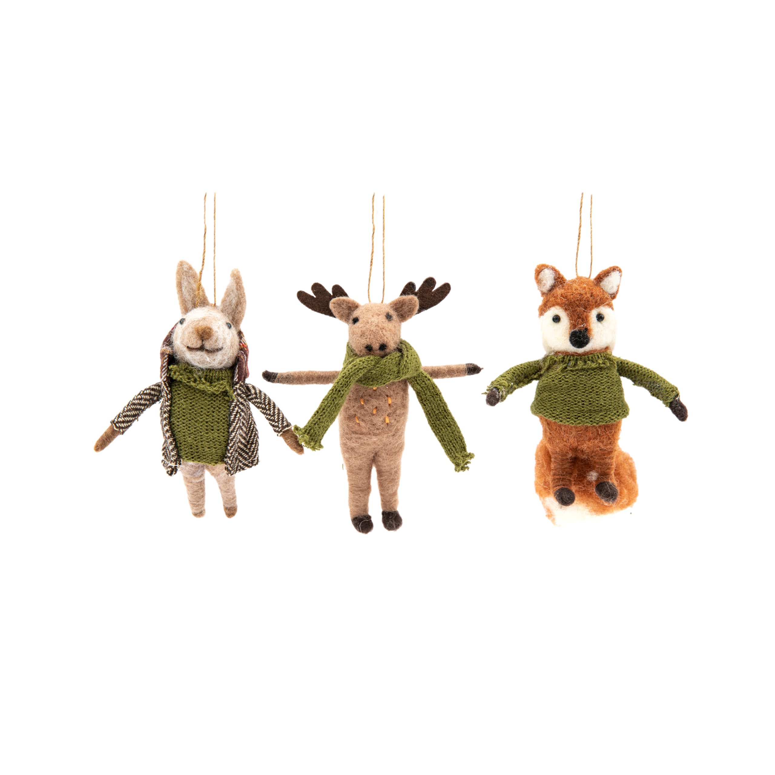 Gallery Direct Woodland Trio Decorations (Set of 3