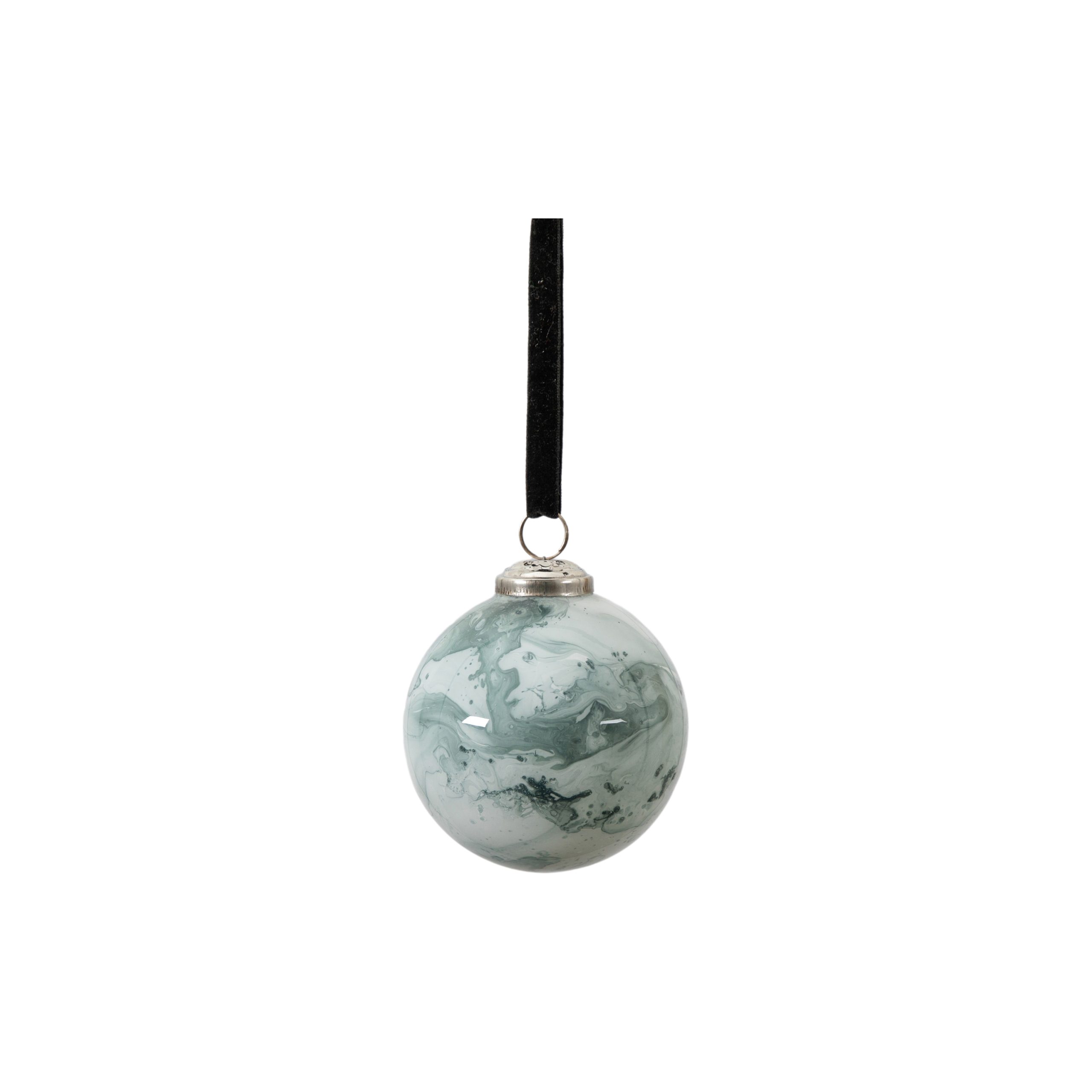 Gallery Direct Marbled Bauble Grey (Pack of 6)