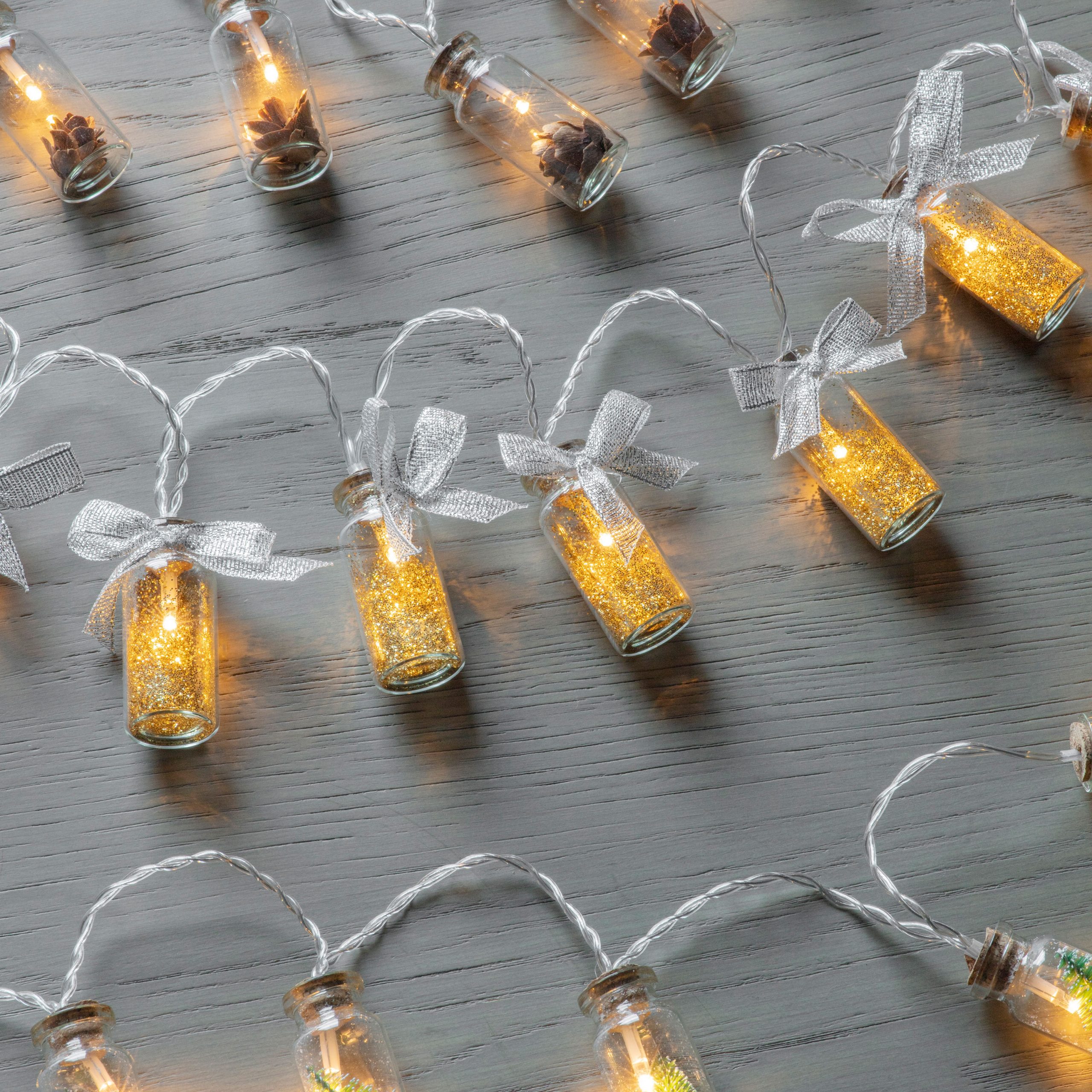 Gallery Direct Seco  LED String w/Gold Glitter in Jars