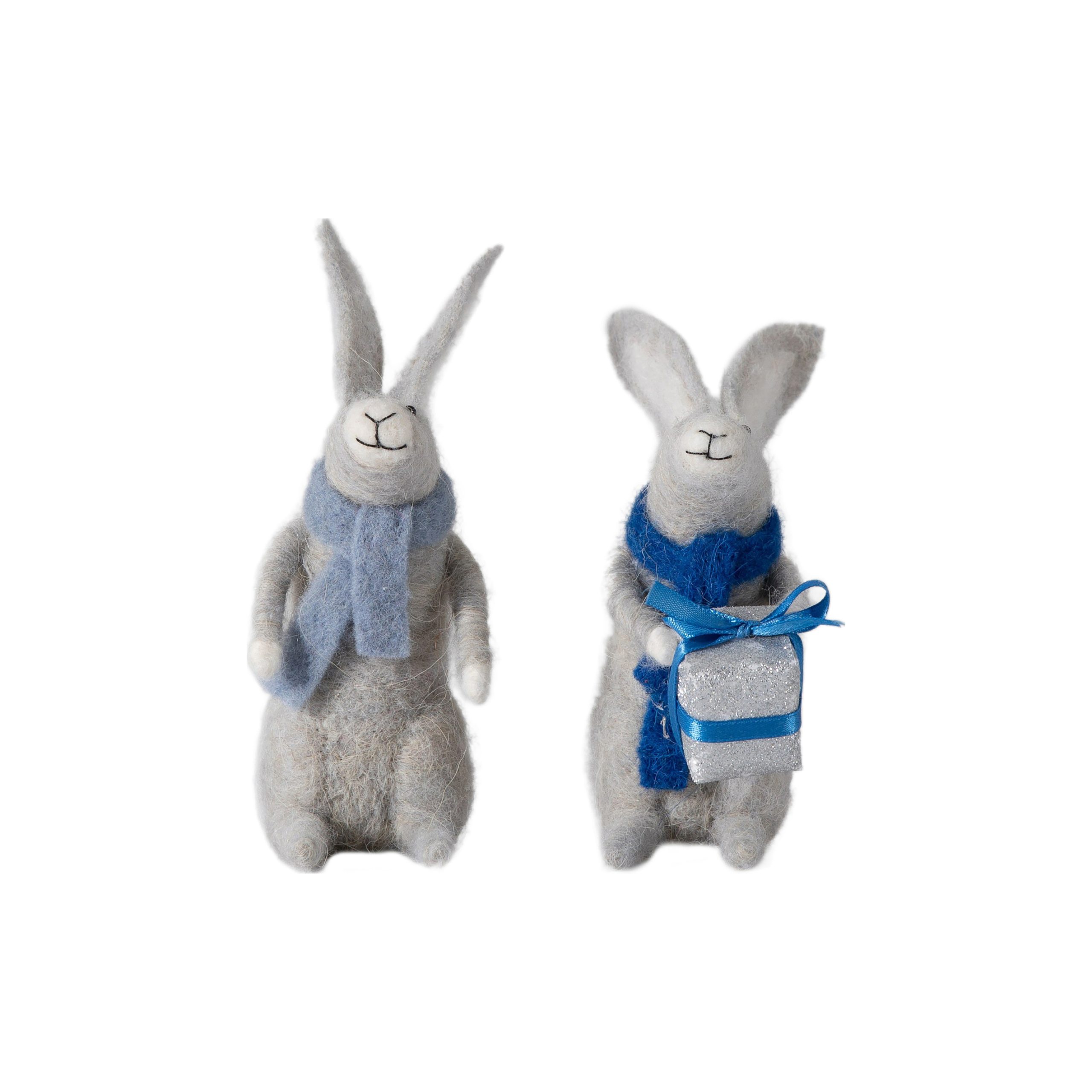 Gallery Direct Gifting Hares Grey (Set of 2)