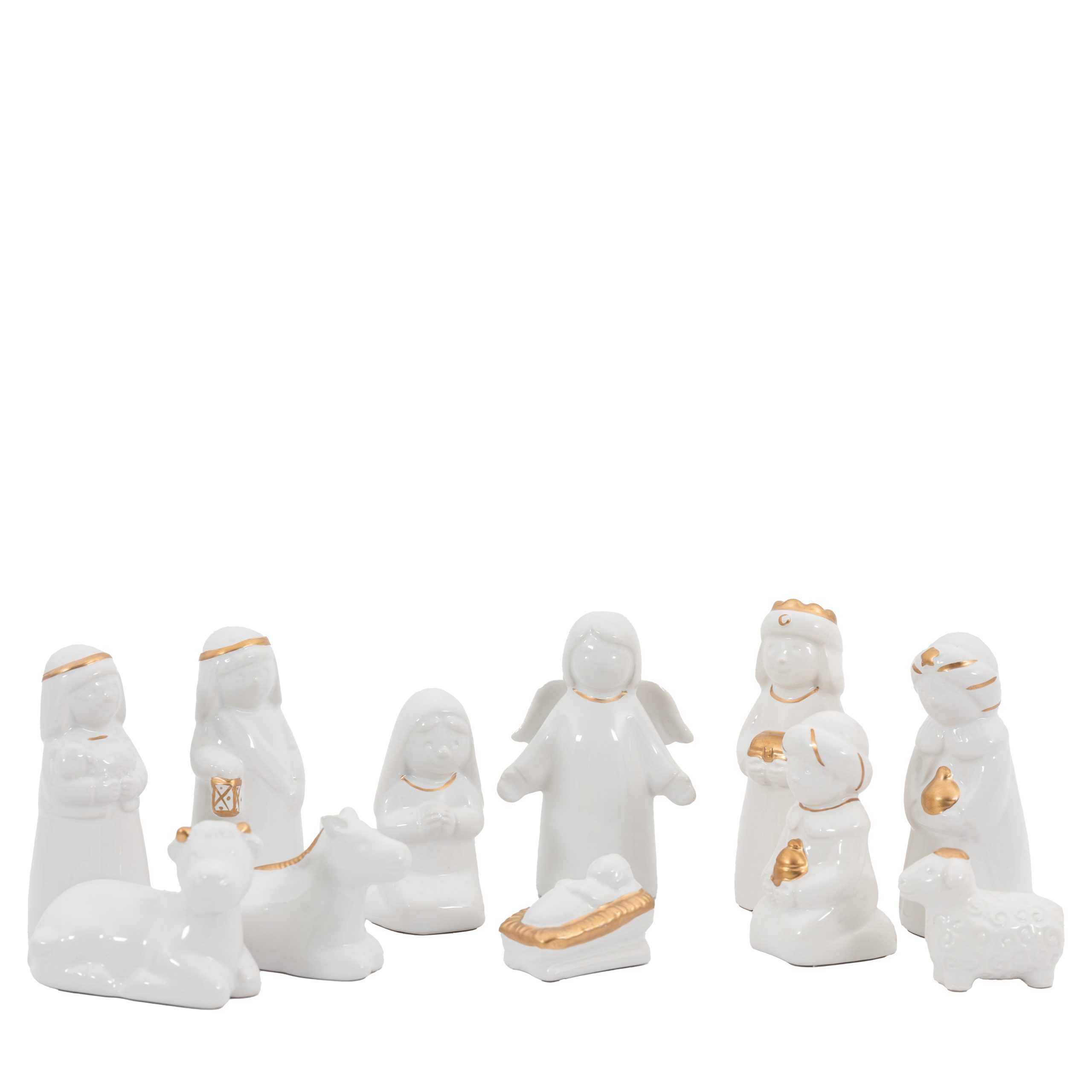 Gallery Direct Nativity White & Gold (Set of )