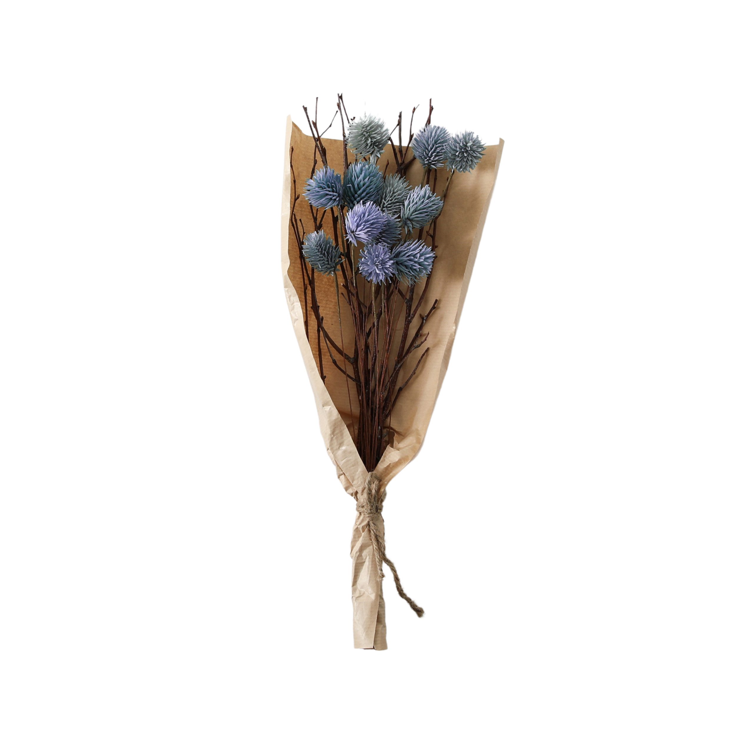 Gallery Direct Dried Thistle Bundle in Paper Wrap Blue