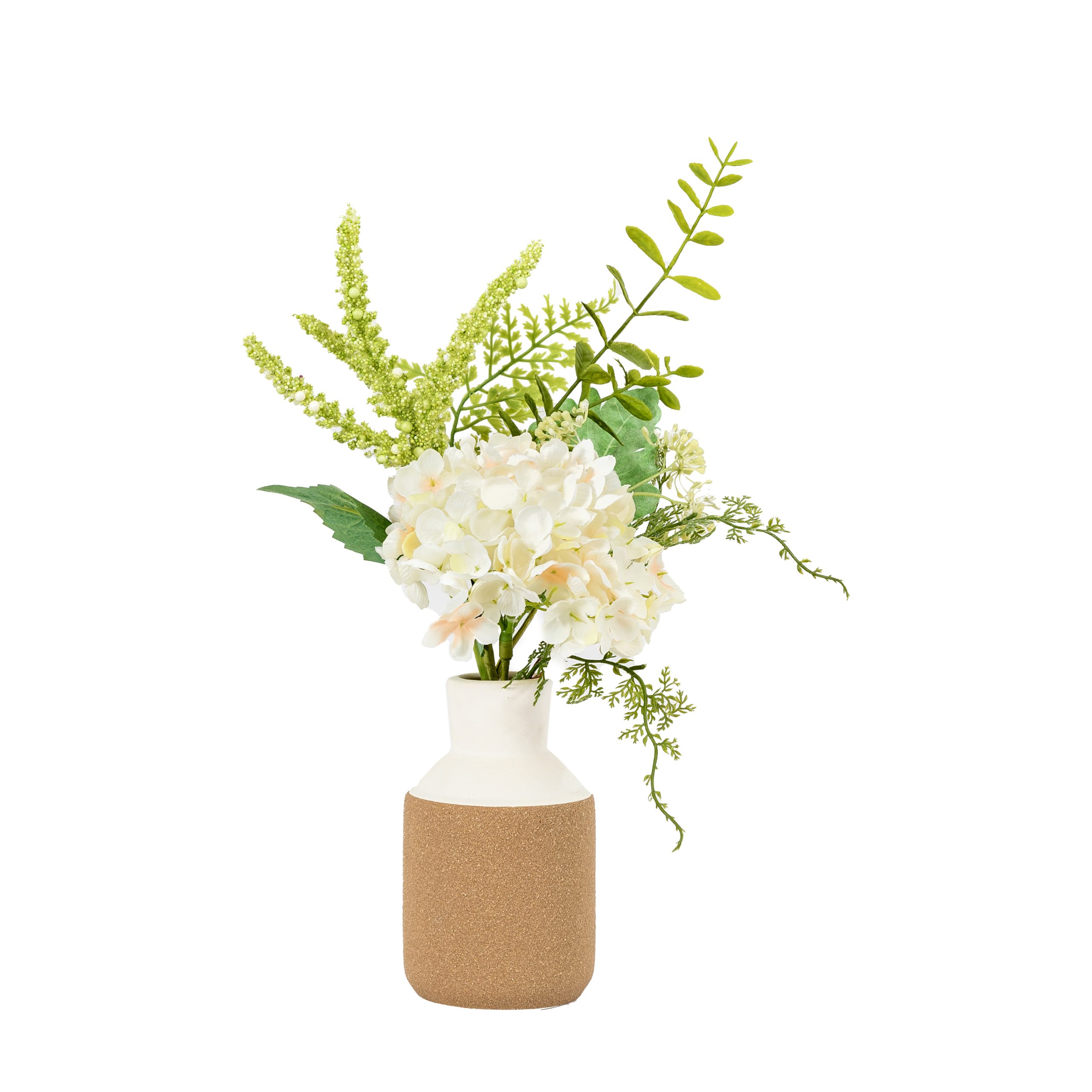Gallery Direct Vase with Hydrangea Arrangemnt White
