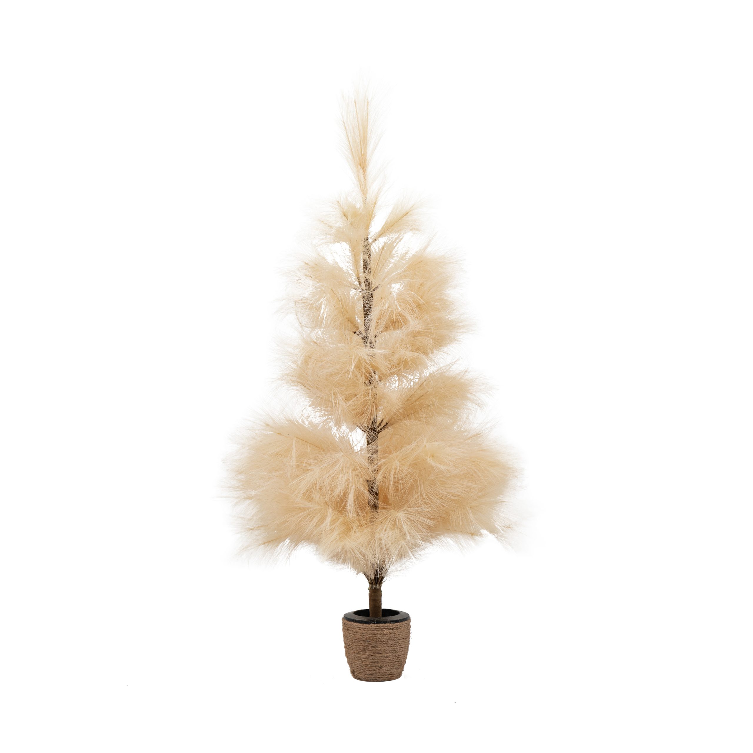 Gallery Direct Pampas Tree with LED Lights Cream