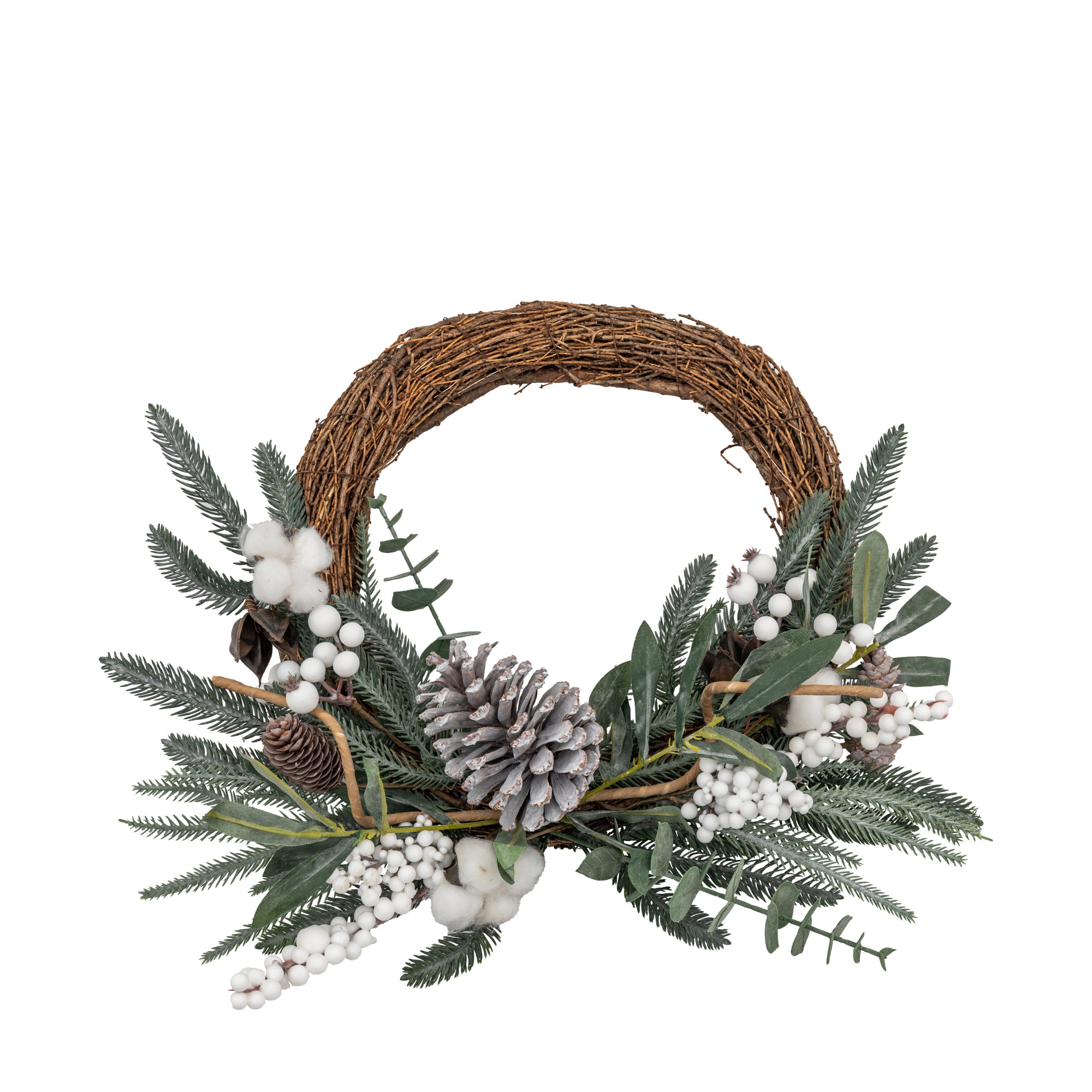 Gallery Direct Mixed Pine & Cotton Wreath
