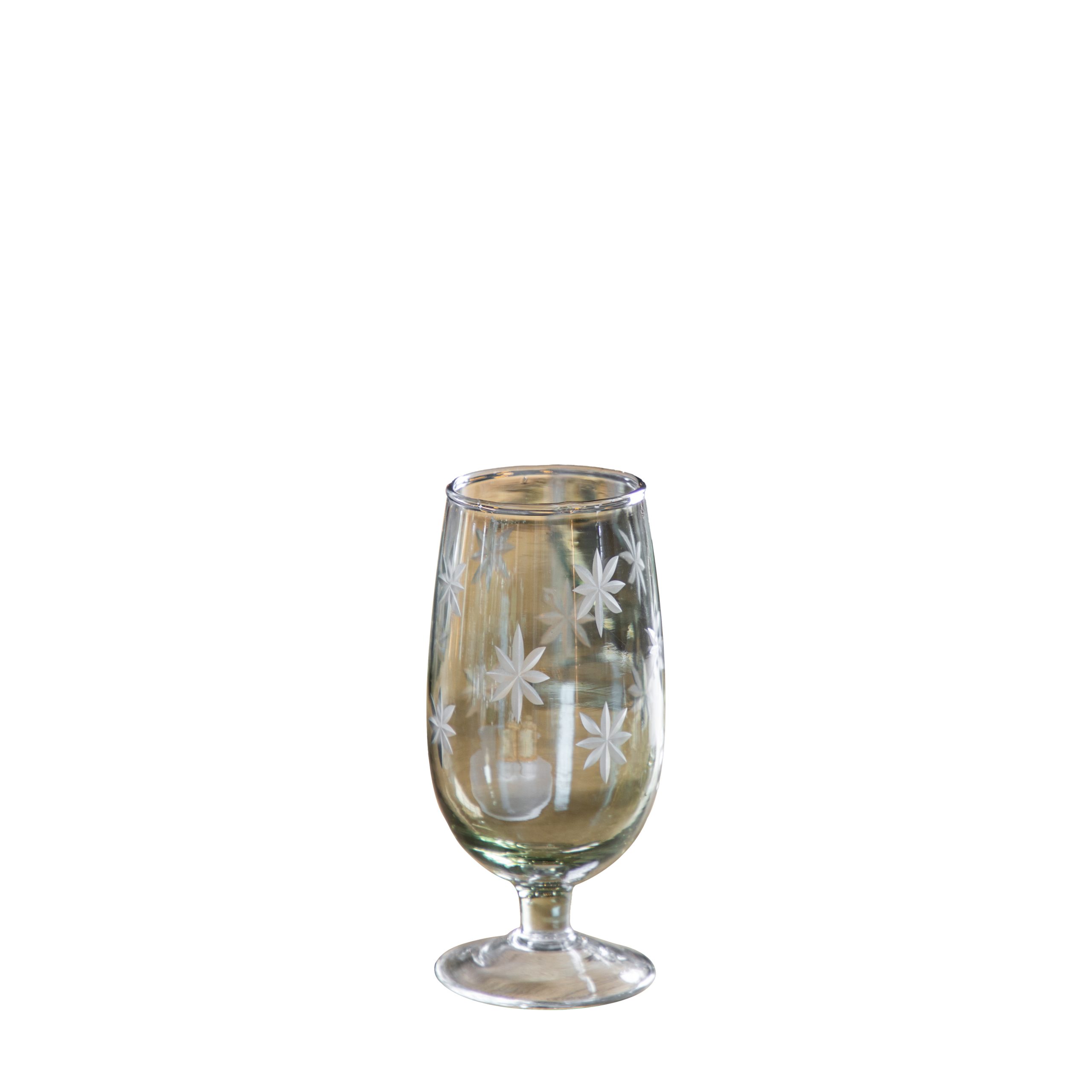 Gallery Direct Starry Footed Tumbler Green Lustre (Pack of 4)