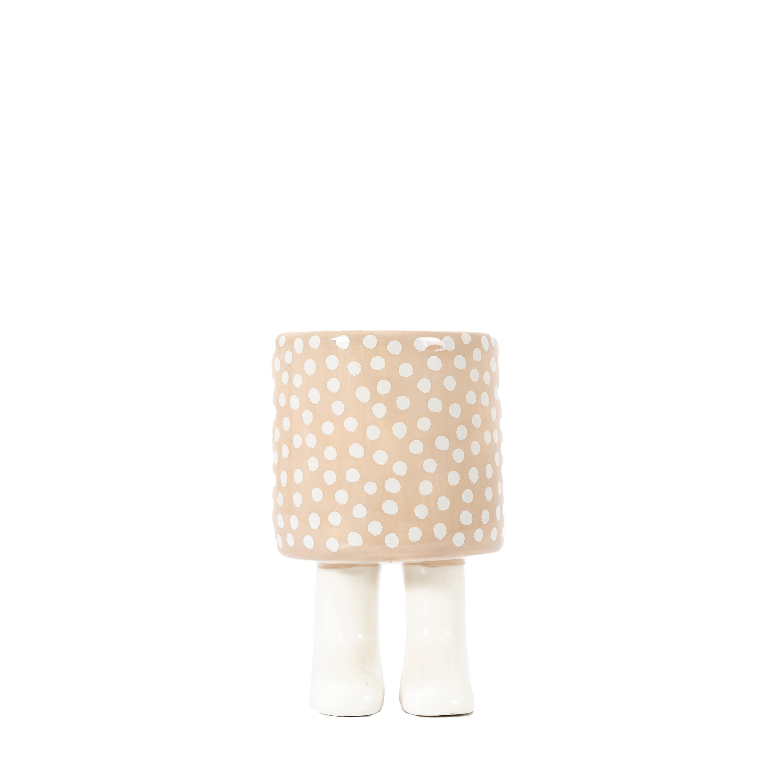 Gallery Direct Polka Planter With Feet Large Beige