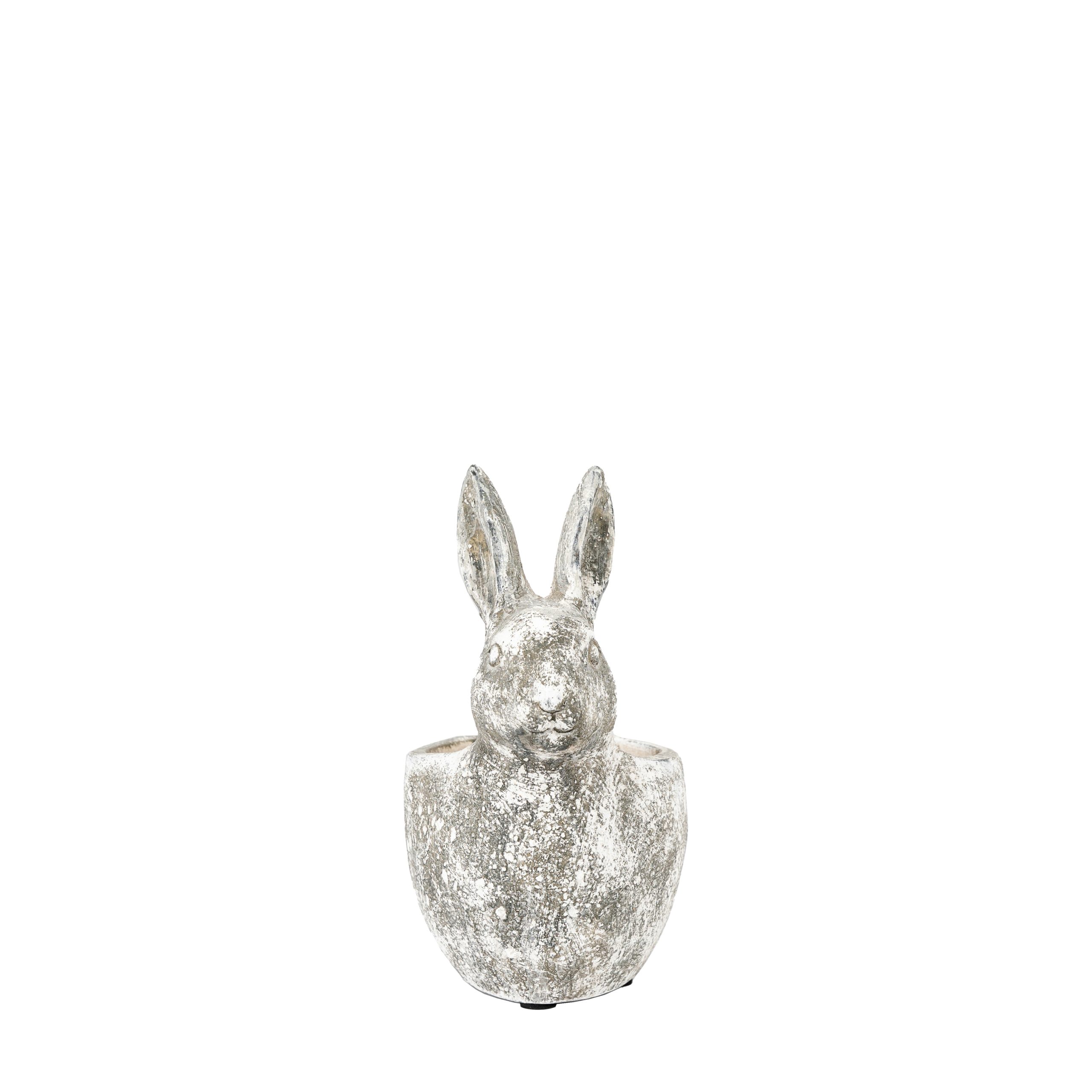 Gallery Direct Bunny Pot Small Distressed White