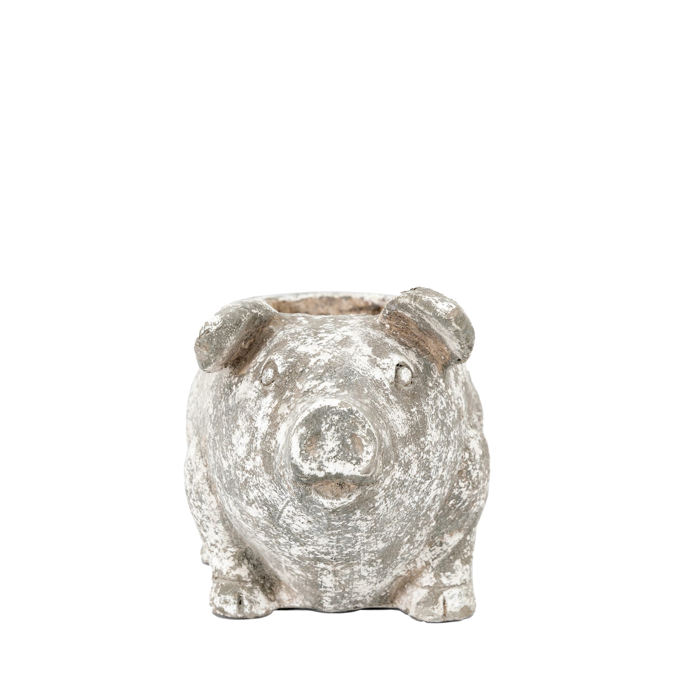 Gallery Direct Pig Planter Large Antique White