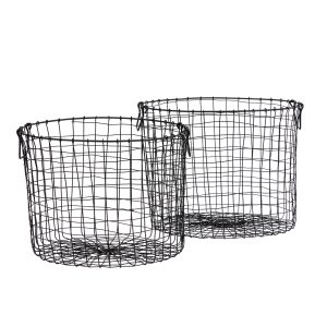 Gallery Direct Perry Wire Baskets Set of 2 Black | Shackletons