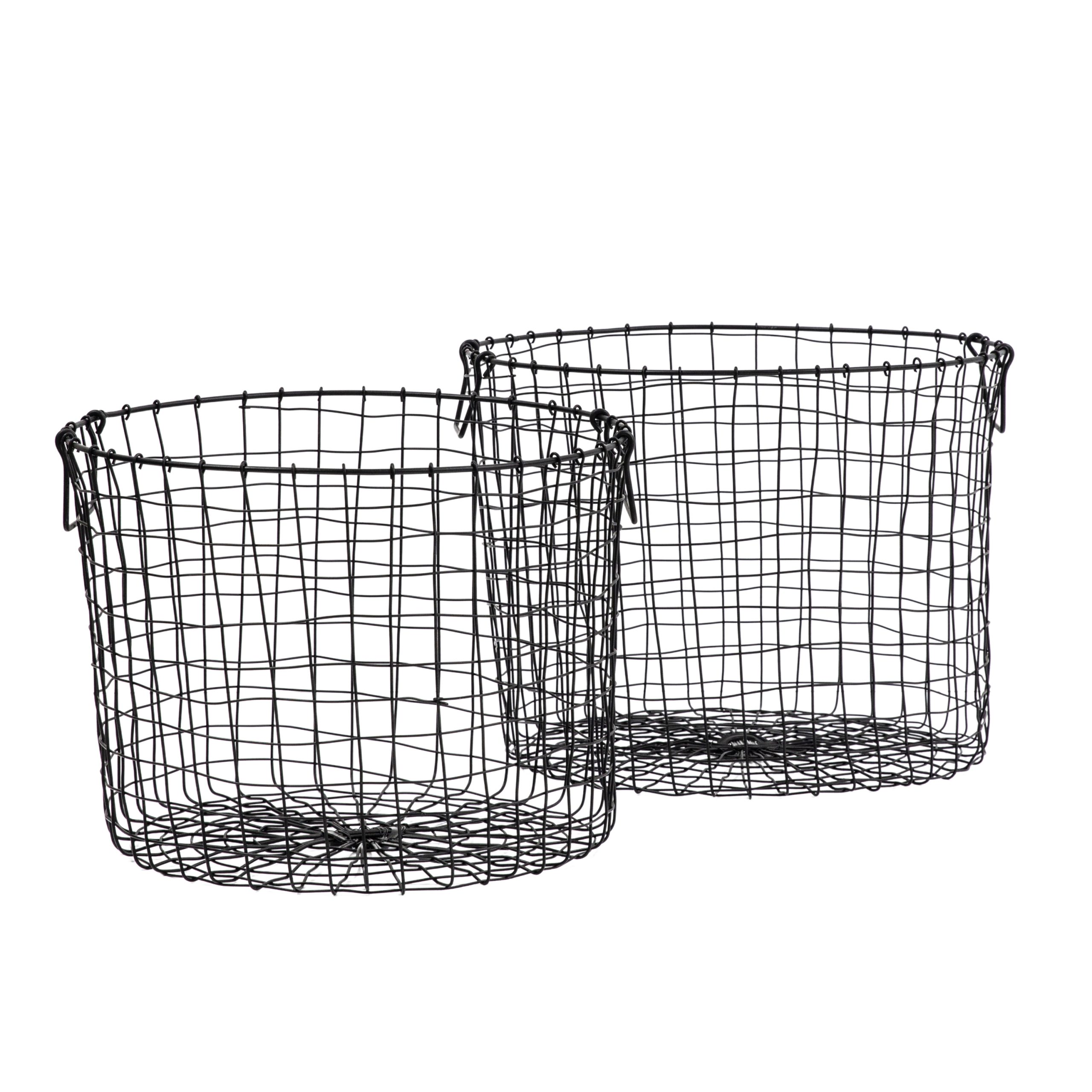 Gallery Direct Perry Wire Baskets (Set of 2) Black