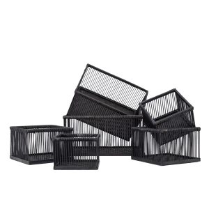 Gallery Direct Timur Baskets Set of 6 Black | Shackletons