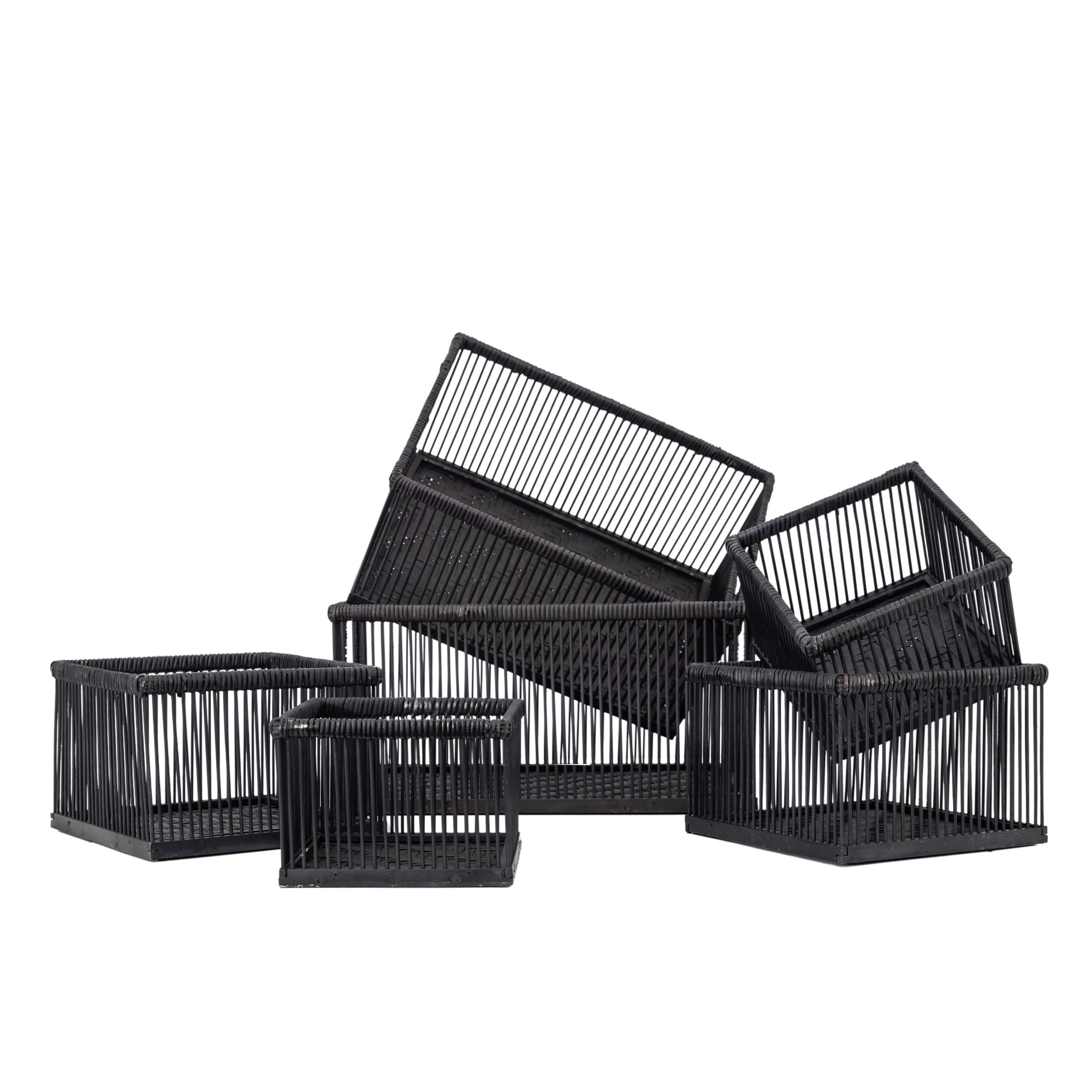 Gallery Direct Timur Baskets Set of 6 Black