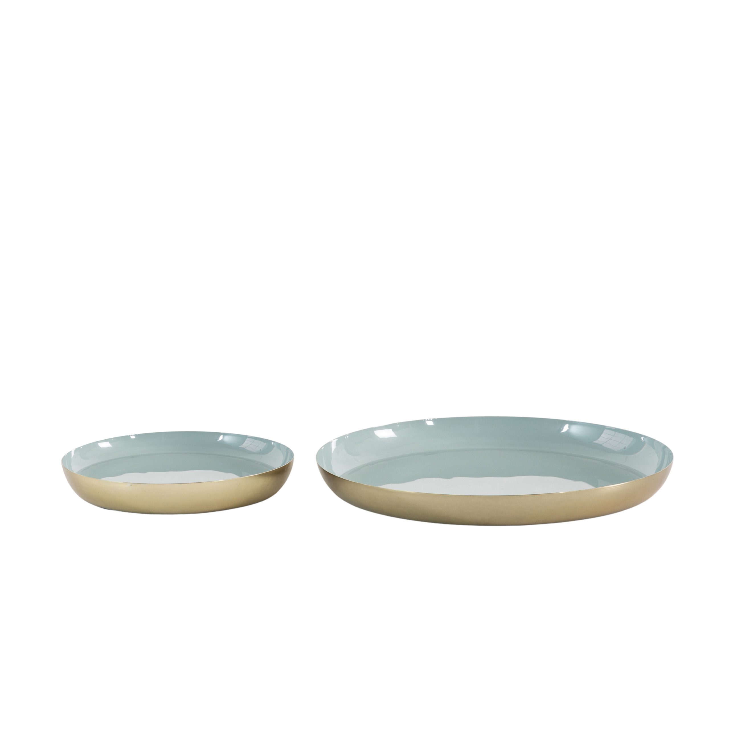Gallery Direct Cassie Trays Mint/Gold (Set of 2