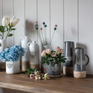 Gallery Direct Winchester Vase Wide Grey | Shackletons