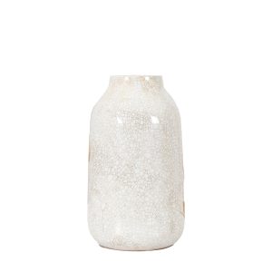 Gallery Direct Goya Vase Small Reactive White Brown | Shackletons