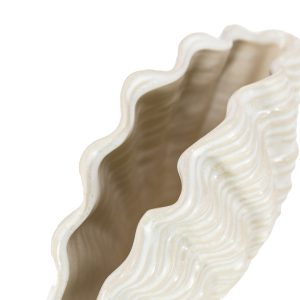 Gallery Direct Clam Vase Small Reactive White | Shackletons
