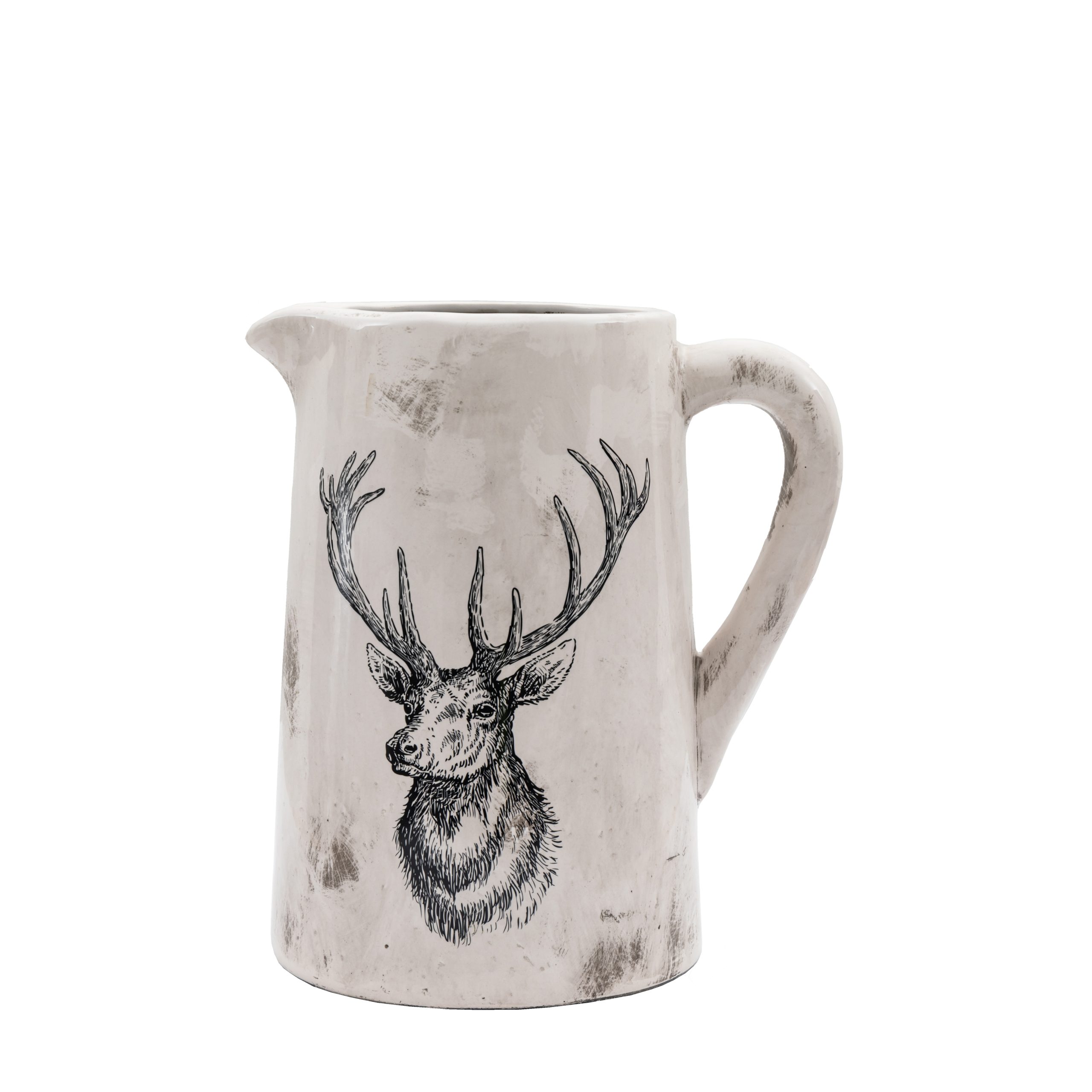 Gallery Direct Stag Pitcher Vase Large Distressed
