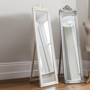 Gallery Direct Lambeth Wood Cheval Mirror White | Shackletons