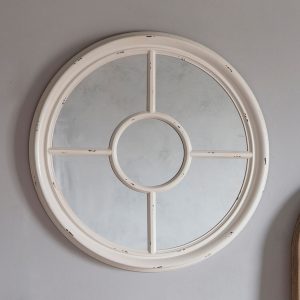 Gallery Direct Somerford Round Mirror White | Shackletons