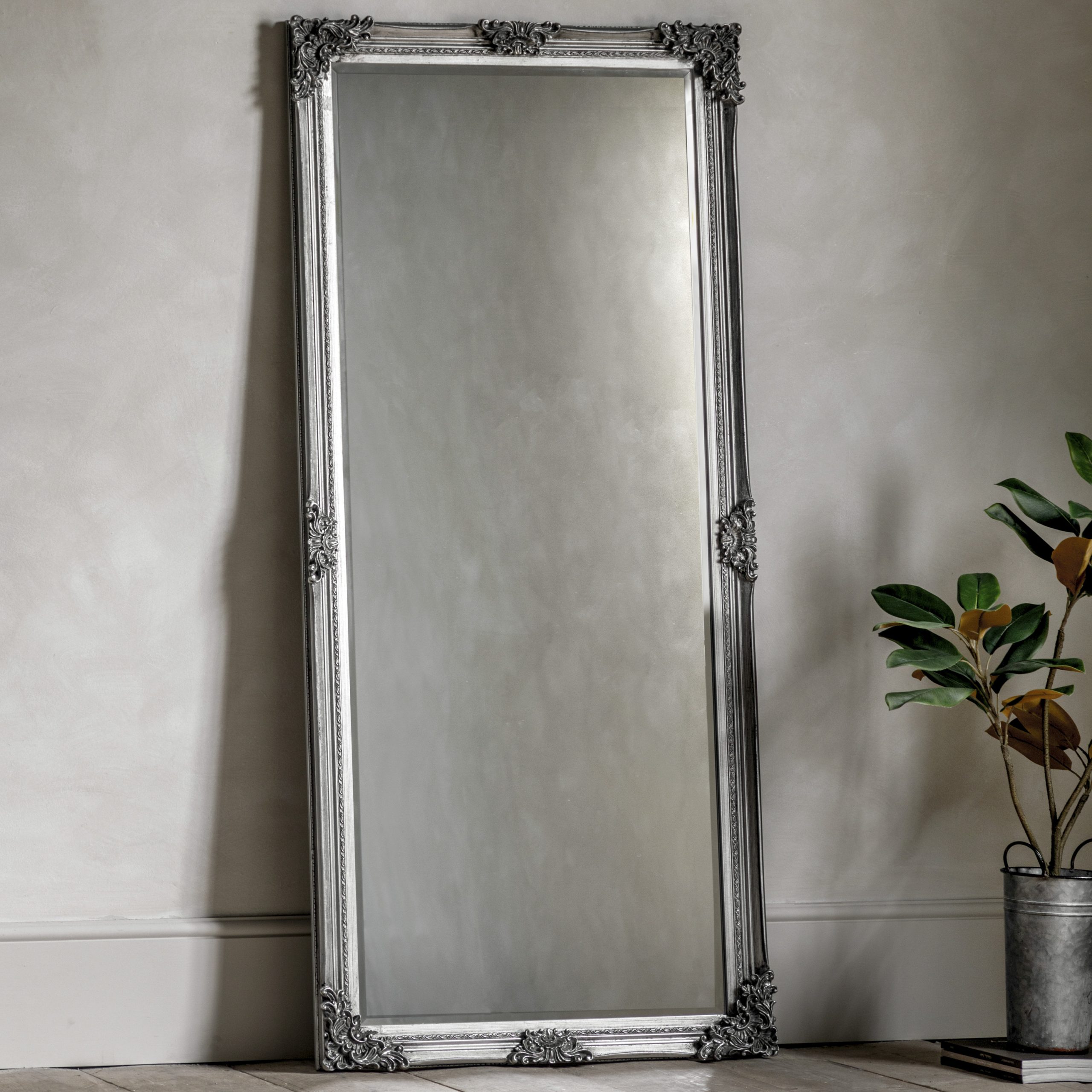 Gallery Direct Fiennes Leaner Mirror Silver | Shackletons