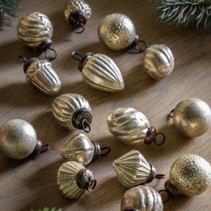 Gallery Direct Ava Mini Baubles Antique Gold S | Shackletons