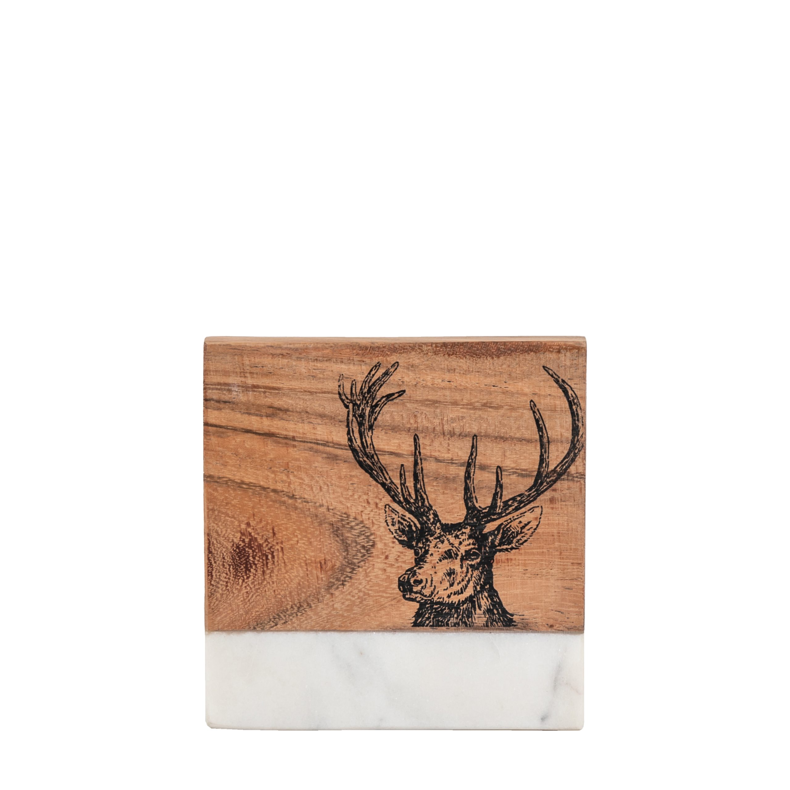 Gallery Direct Stag Coasters White Marble (Set of 4)