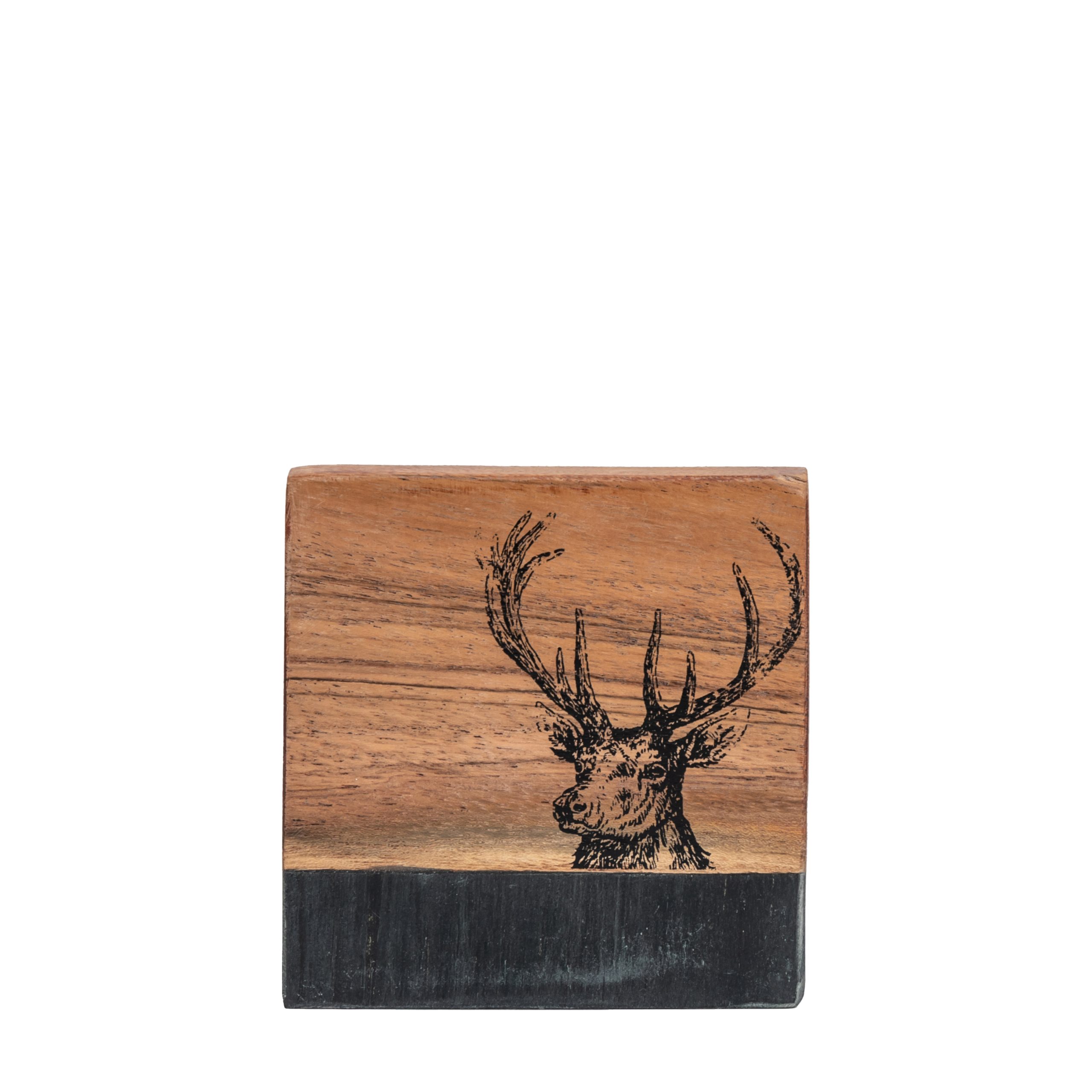 Gallery Direct Stag Coasters Black Marble (Set of 4)