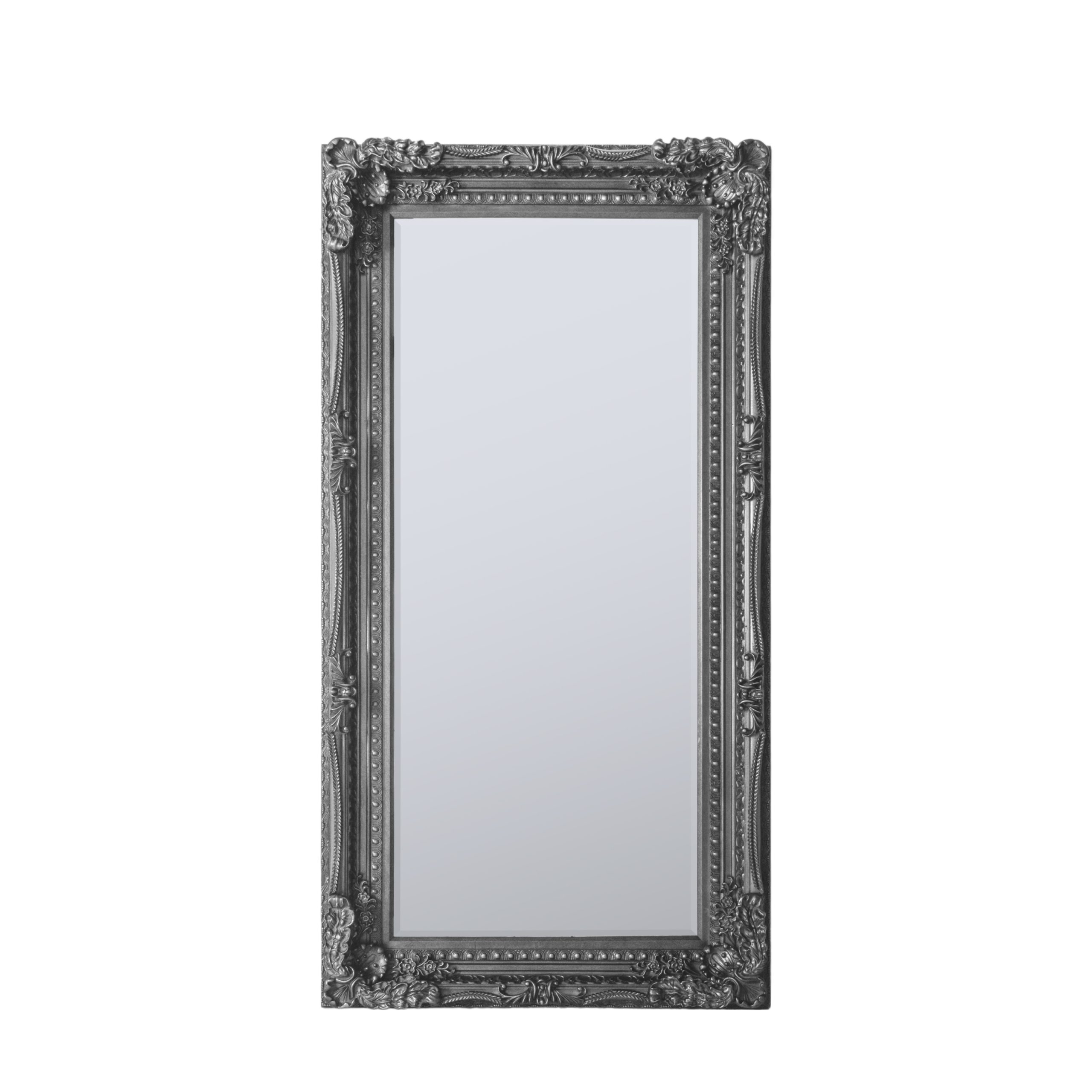 Gallery Direct Carved Louis Leaner Mirror Silver | Shackletons