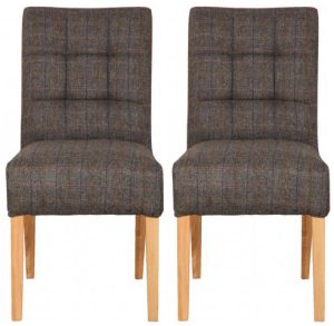 Pair of Carlton Furniture Colin Chairs 3 HTP Fabric Natural Oiled Legs | Shackletons