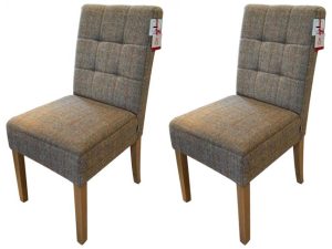 Pair of Carlton Furniture Colin Chairs 3 HTW Fabric Natural Oiled Legs | Shackletons
