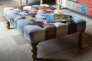 Vintage Sofa Company Banquet Large Patchwork Footstool Fast Track Delivery | Shackletons