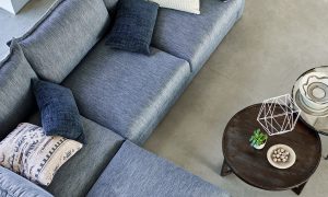 Alexander  James Summerton 3 Corner Open End Sofa with Stool in Naturalis Denim | Shackletons