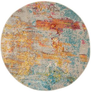 Nourison Rugs Celestial Round Rug   16m x 16m in Sealife | Shackletons