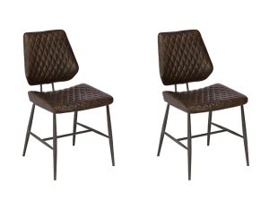 Pair of Dalton Dining Chairs Dark Brown | Shackletons