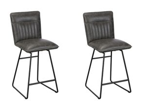 Pair of Cooper Bar Chairs Grey | Shackletons