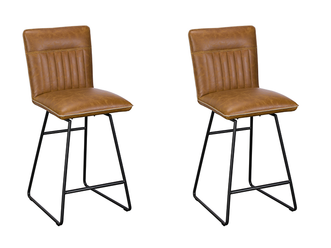 Pair of Cooper Bar Chairs - Tan