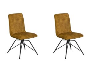 Pair of Lola Dining Chairs Gold | Shackletons