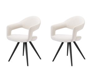 Pair of Jasmine Dining Chairs Misty Boucle | Shackletons