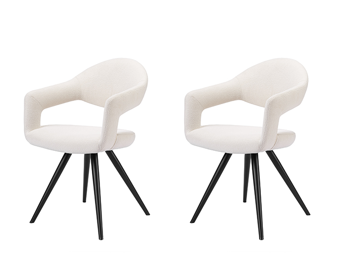 Pair of Jasmine Dining Chairs - Misty Boucle