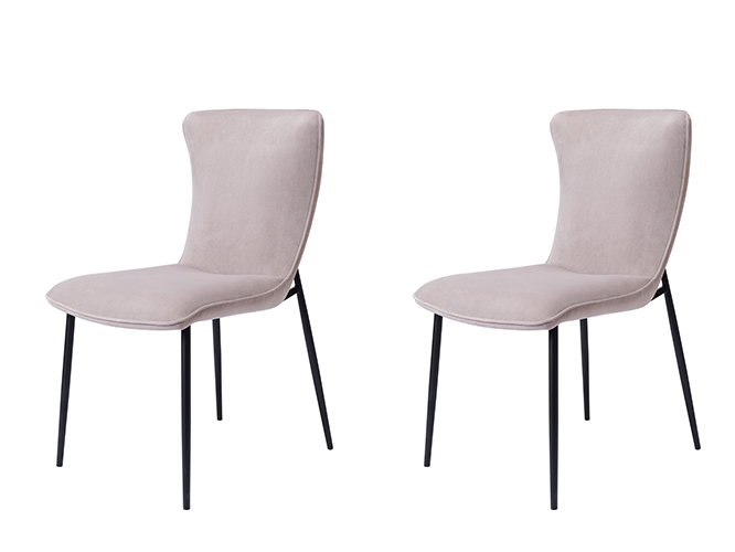 Pair of Ella Dining Chairs - Grey Velvet
