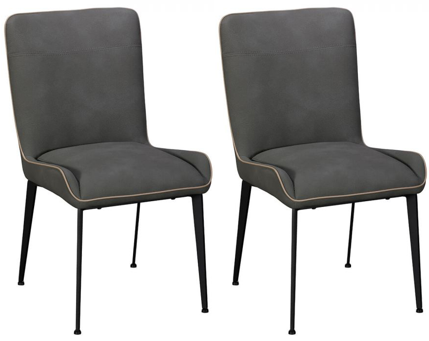 Pair of Rebecca Dining Chairs Anthracite