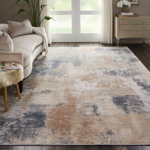 Nourison Rugs   Rustic Textures Rectanglular RUS02 Rug in Beige  Grey   39m x 28m | Shackletons