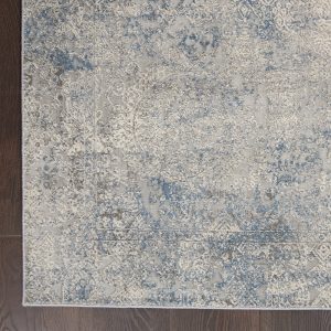 Nourison Rugs Rustic Textures Rectanglular RUS09 Rug in Ivory Light Blue 22m x 16m | Shackletons