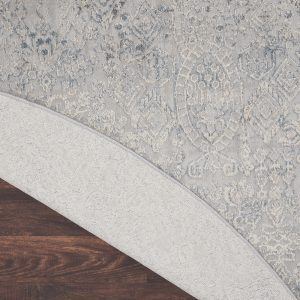 Nourison Rugs   Rustic Textures Circular RUS09 Rug in Ivory  Light Blue   24m x 24m | Shackletons