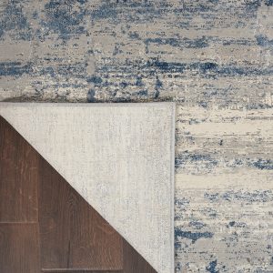 Nourison Rugs   Rustic Textures Rectanglular RUS10 Rug in Ivory  Blue   22m x 16m | Shackletons