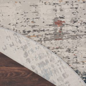 Nourison Rugs   Rustic Textures Circular RUS14 Rug in Grey Multicolour   16m x 16m | Shackletons