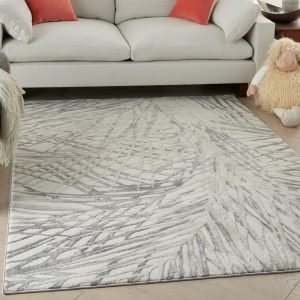 Nourison Rugs   Rustic Textures Rectanglular RUS17 Rug in Ivory  Grey   18m x 12m | Shackletons